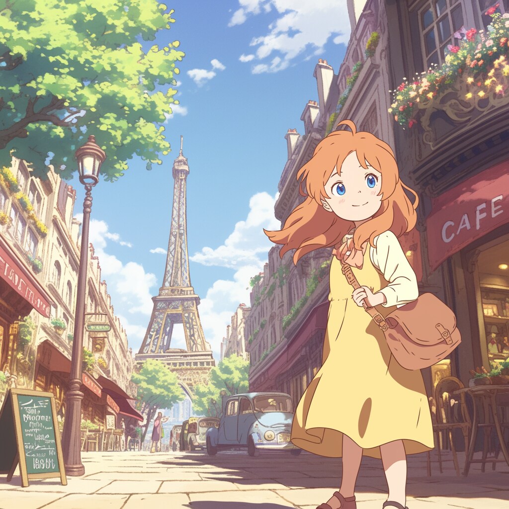 エッフェル塔と女の子 Eiffel Tower and girl
