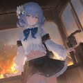 爆発背景で美少女 4枚目