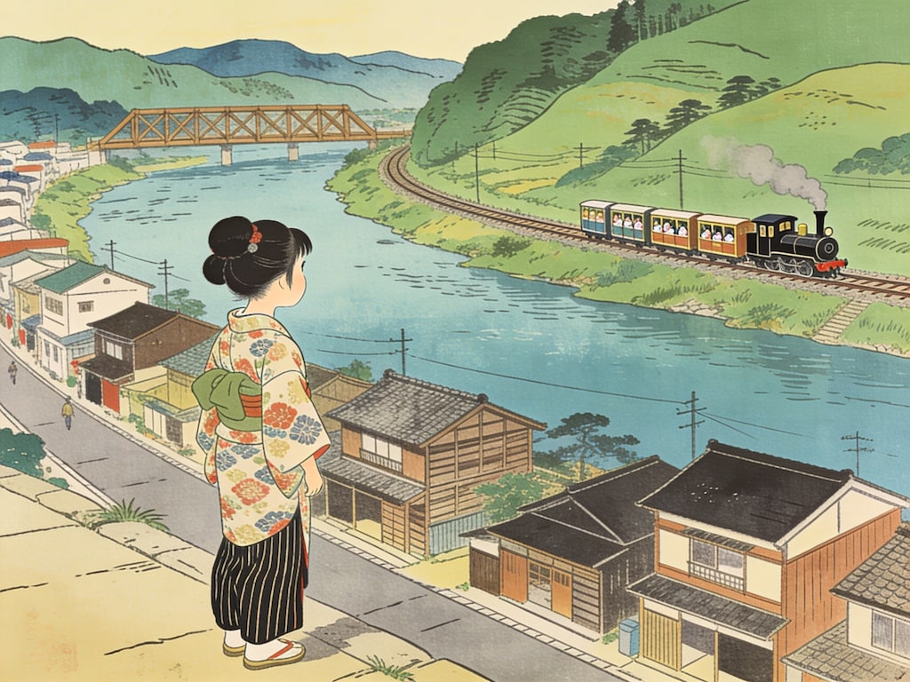 軽便鉄道と少女