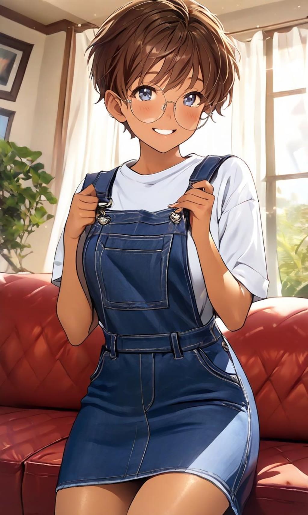 サロペット眼鏡っ娘