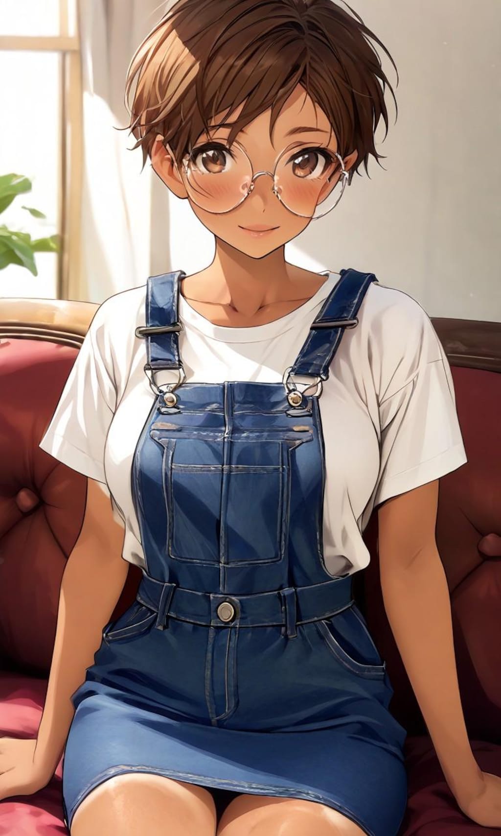 サロペット眼鏡っ娘