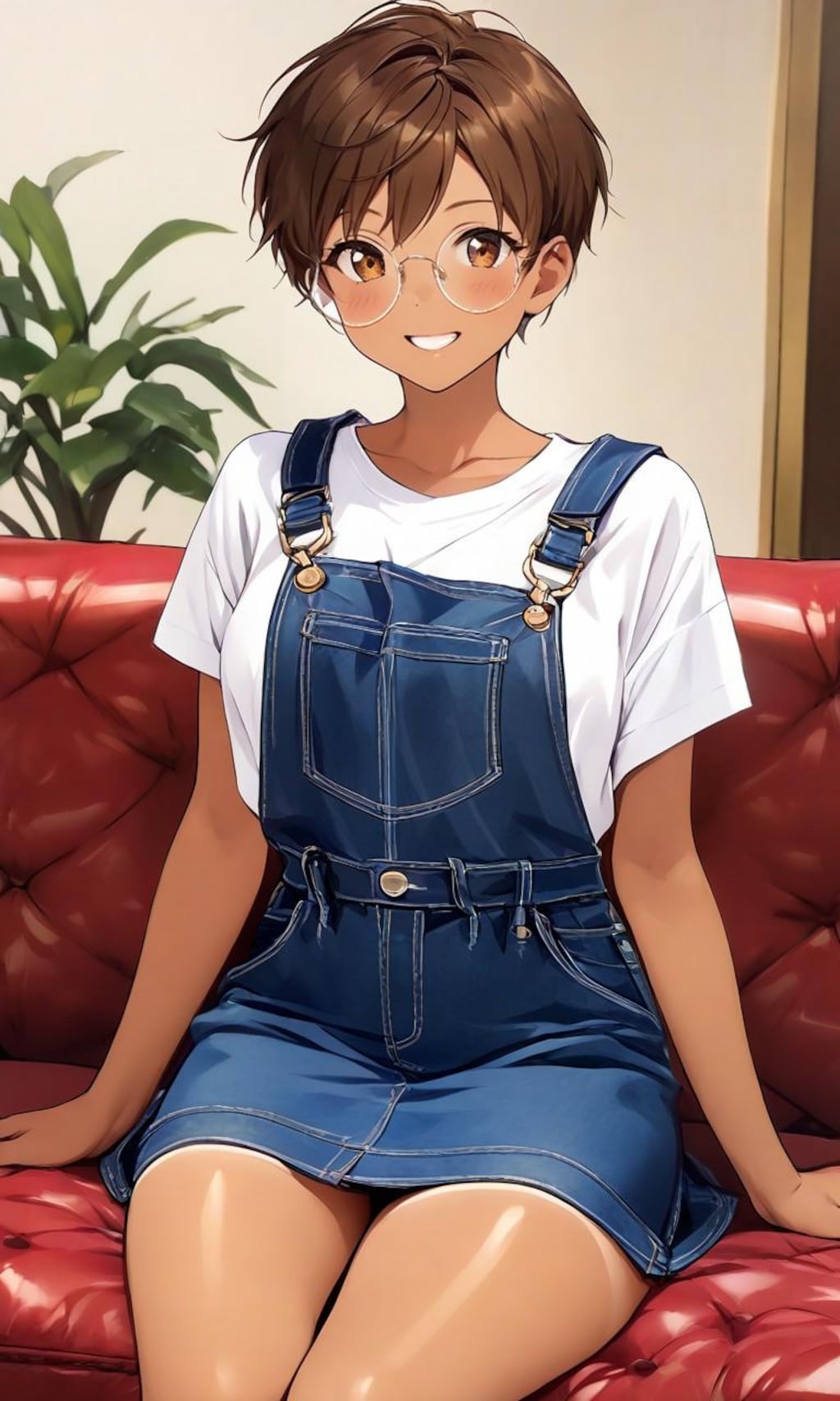 サロペット眼鏡っ娘