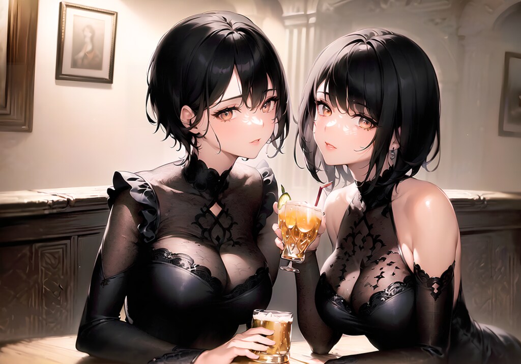 そこのお兄さん♡私達と一緒に飲みませんか？プロンプト有