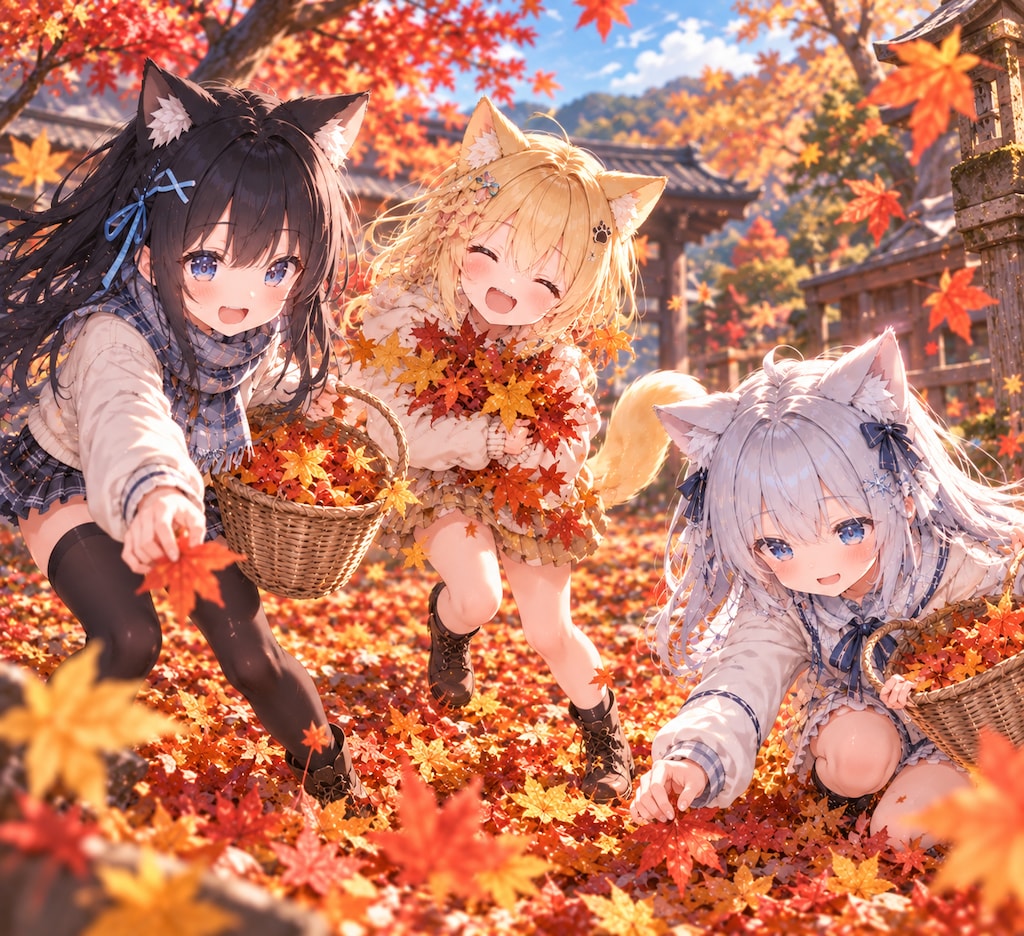 落ち葉ひろい競争！🍁