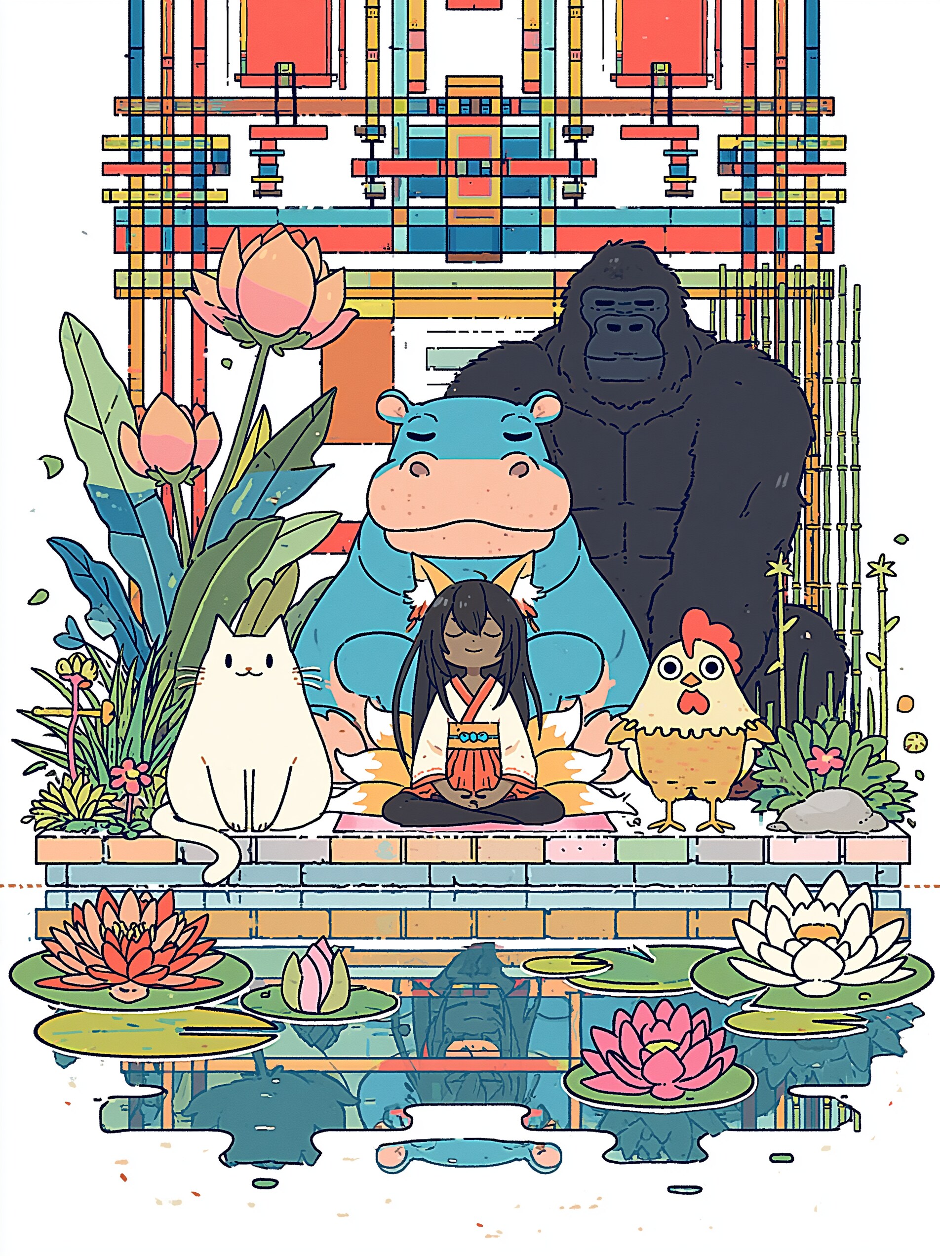 みんなで瞑想 | の人気AIイラスト・グラビア