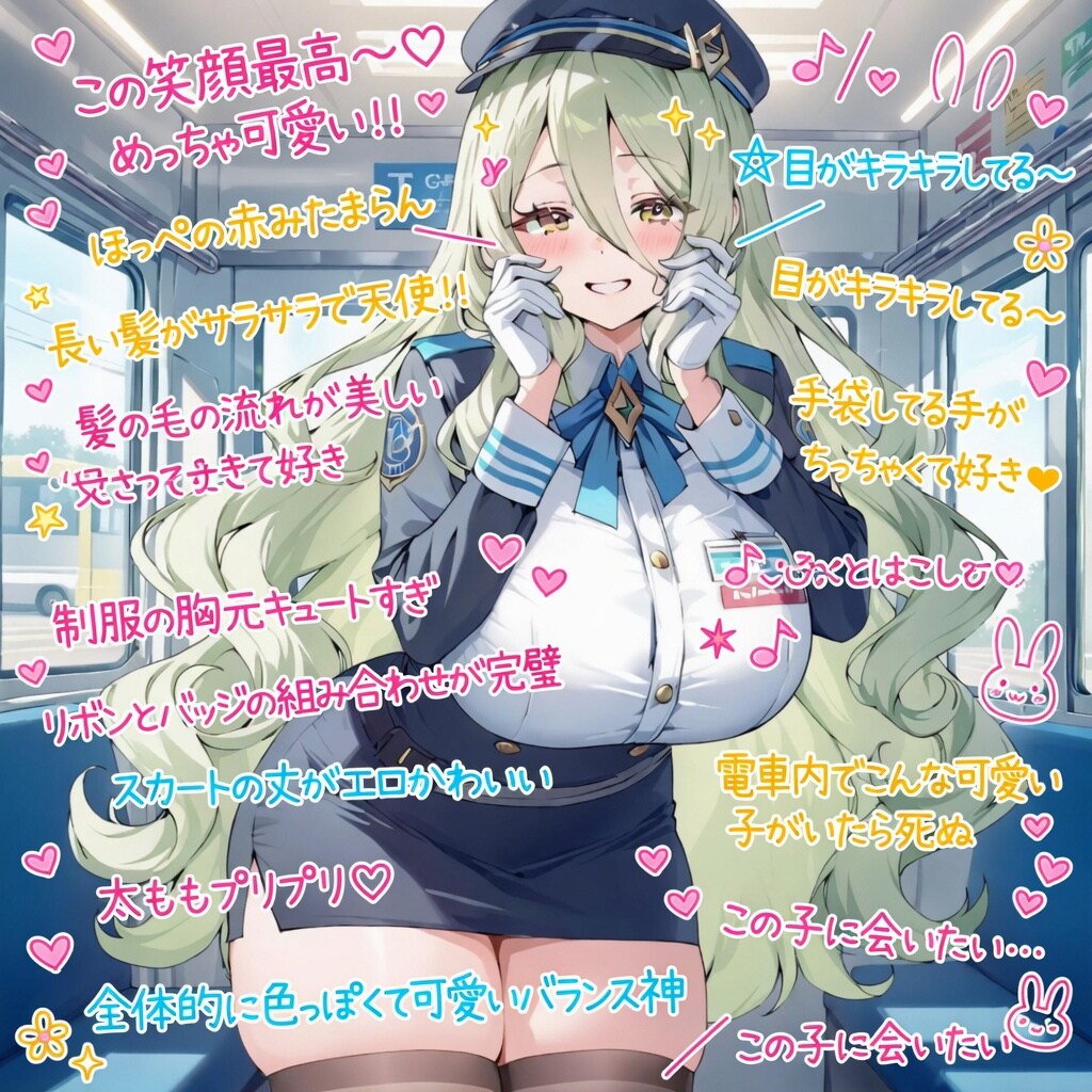 バスガイドさん手書き加工