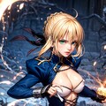 「fate」躍動感のあるセイバーのセクシーな戦闘シーン 10枚目
