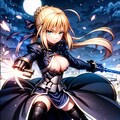 「fate」躍動感のあるセイバーのセクシーな戦闘シーン 3枚目