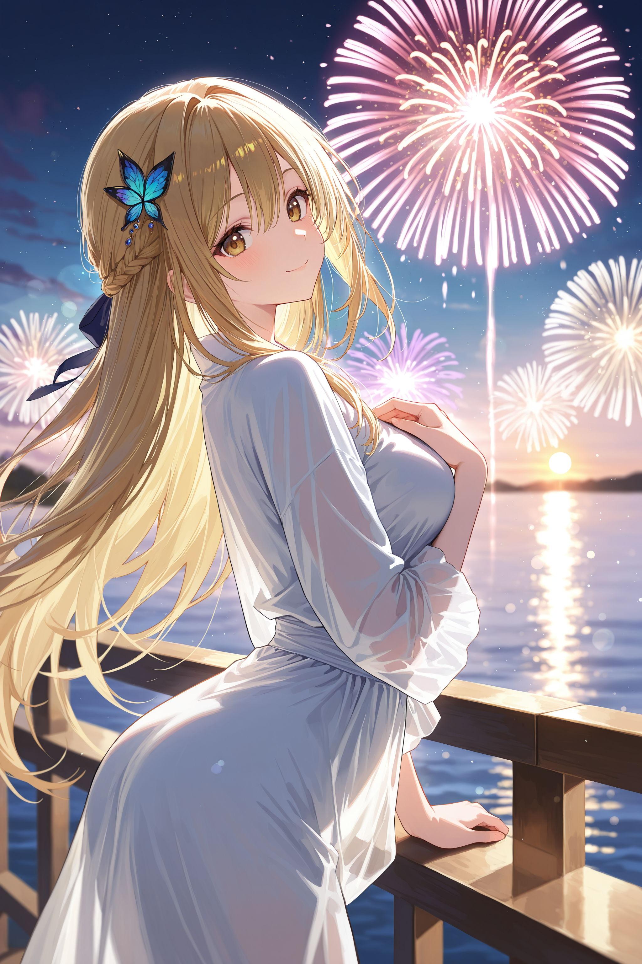 異世界学園の少女さん（夏休みの花火） | の人気AIイラスト・グラビア