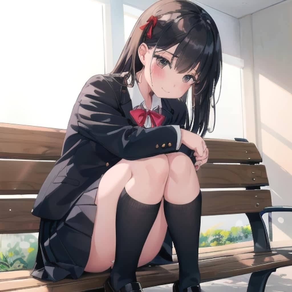 室内にベンチ