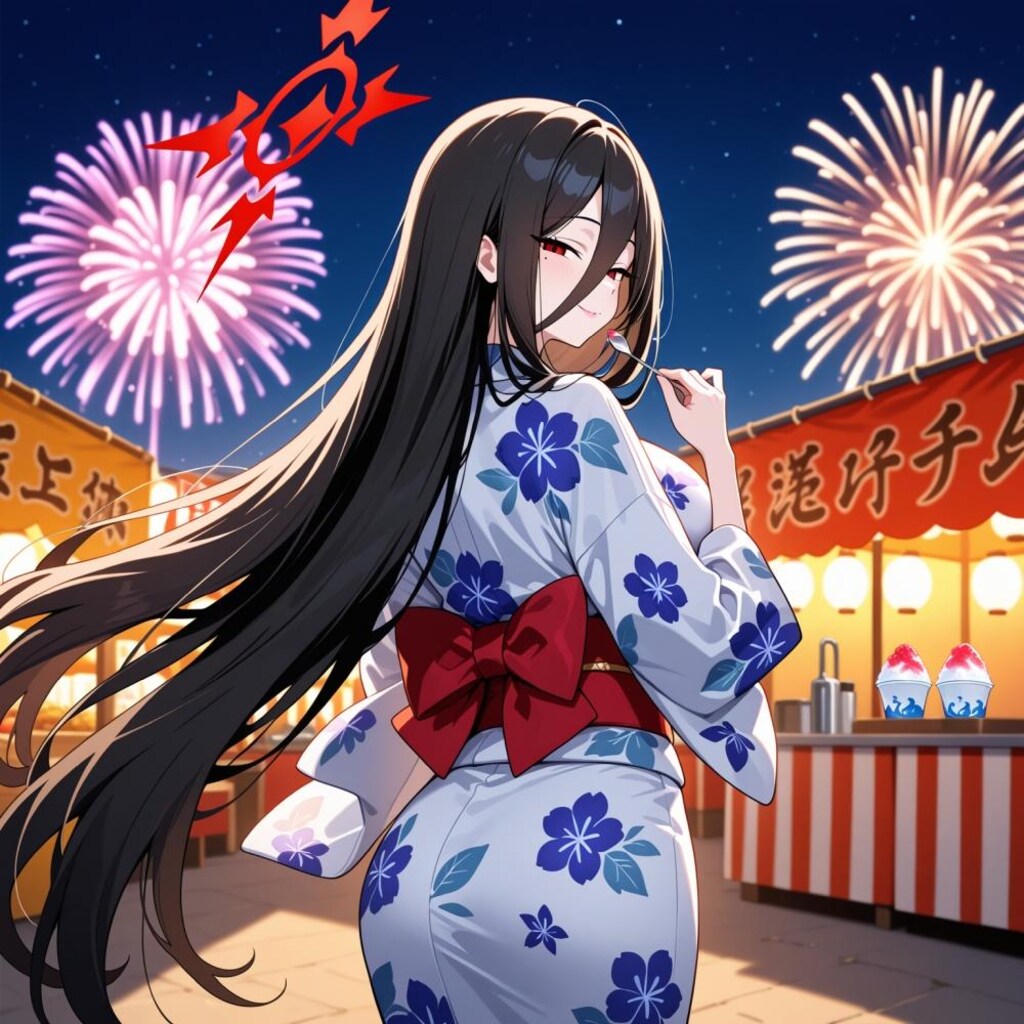 夏祭りかき氷浴衣コスプレ人妻&ドット絵