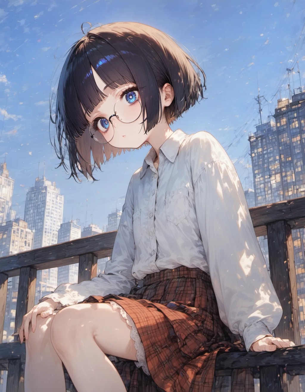 City Lights Through Round Glasses