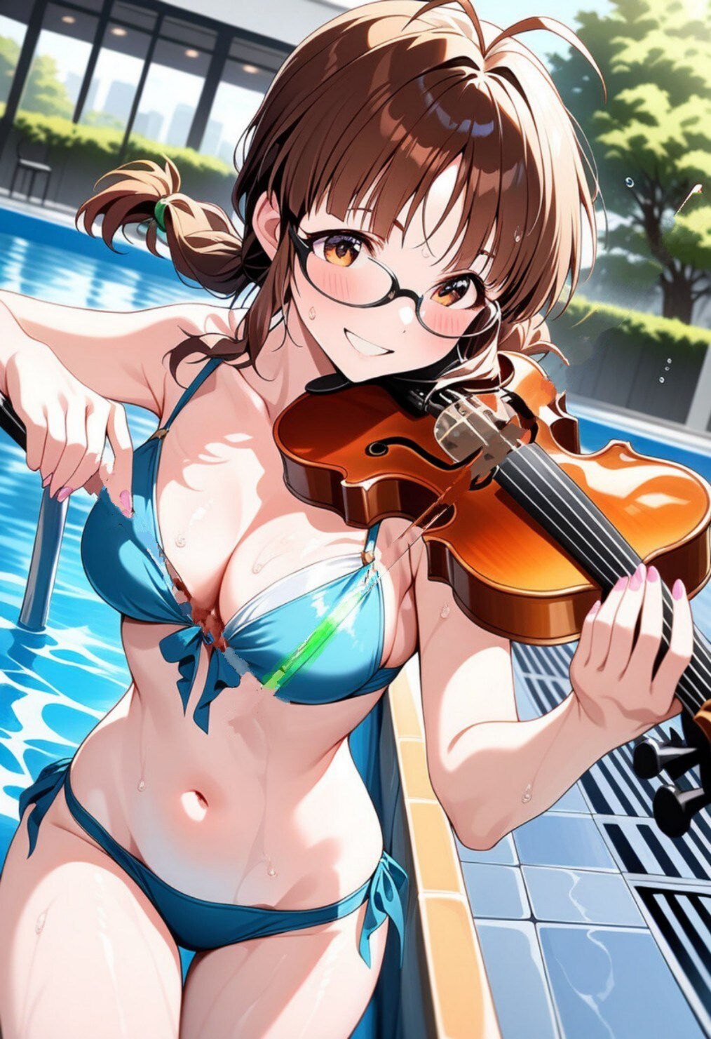バイオリンを持つメガネっ娘ほか