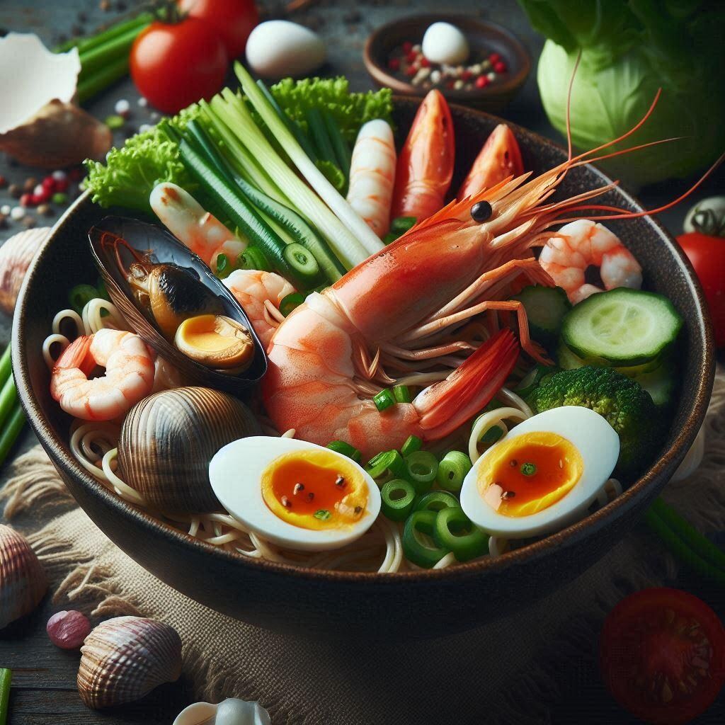 野菜マシseafood noodle