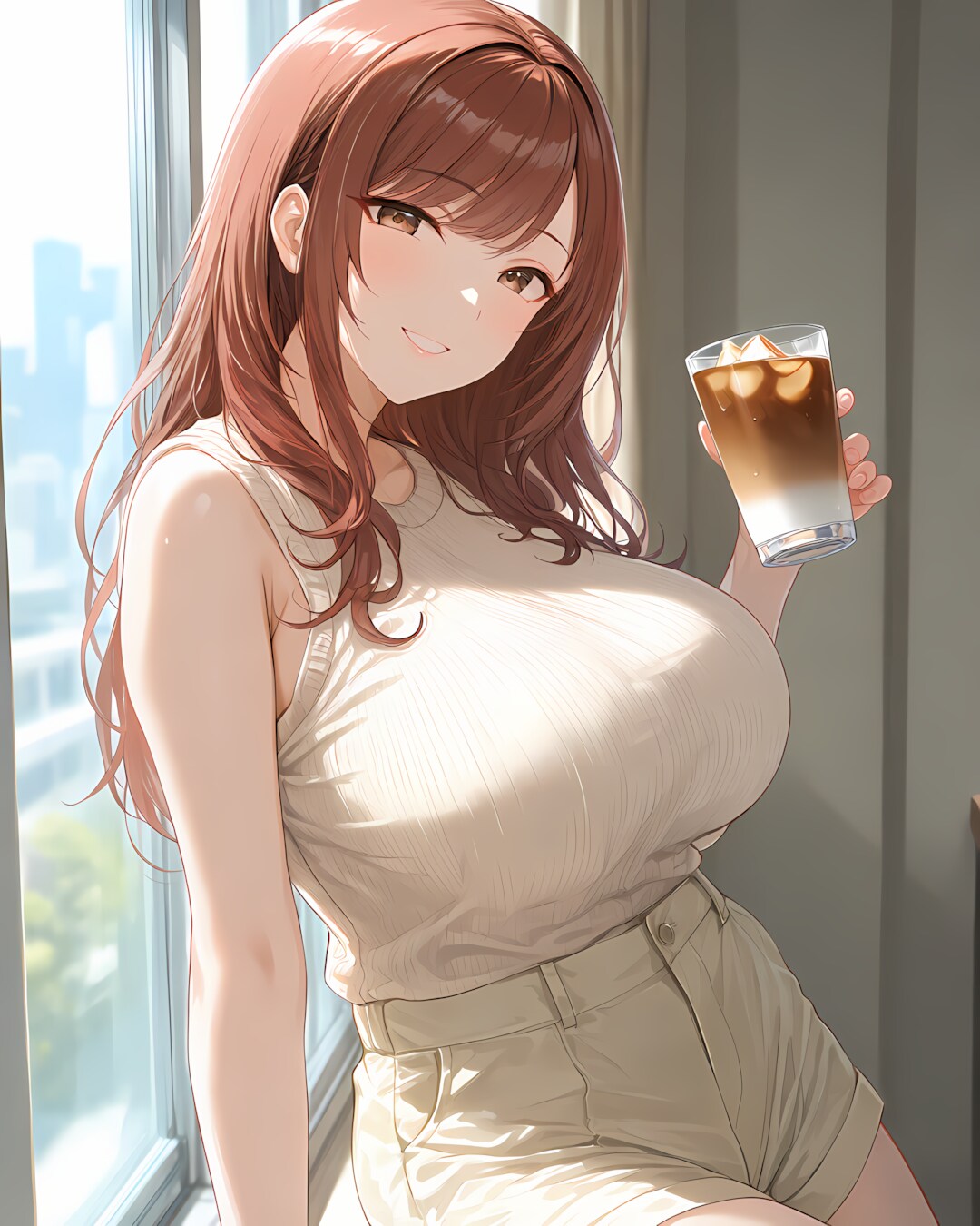 ☕窓辺でちょっと一息カフェラテ✨