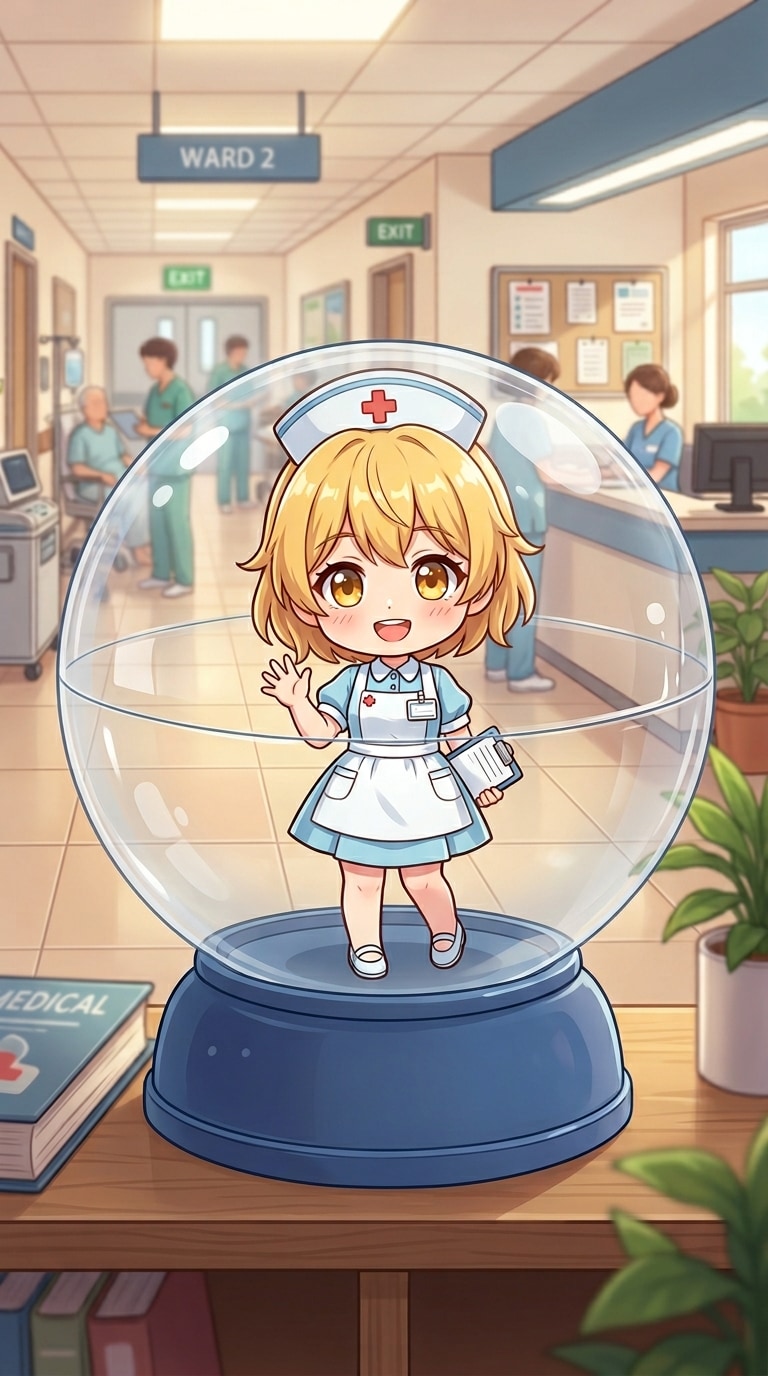 ナース服姿のHALOちゃんをカプセルに入れたよ | の人気AIイラスト・グラビア