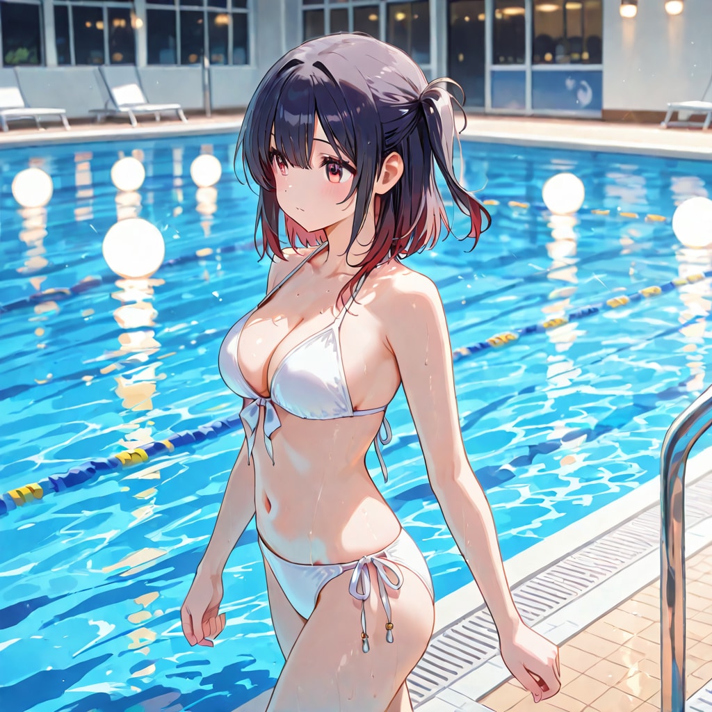 walking by the pool