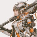 orange accent mechanic girl 機械化銃剣戦士 3枚目