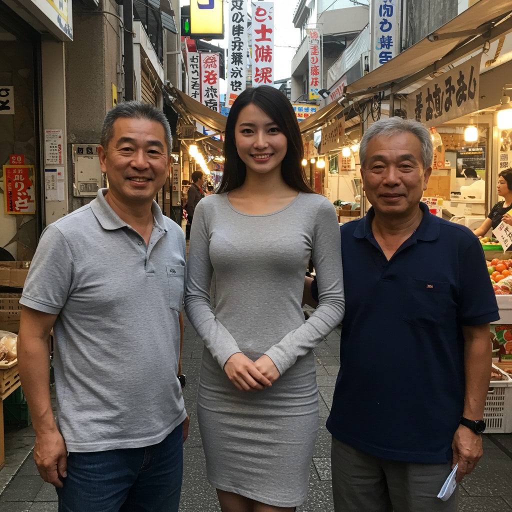 仲買人と記念撮影