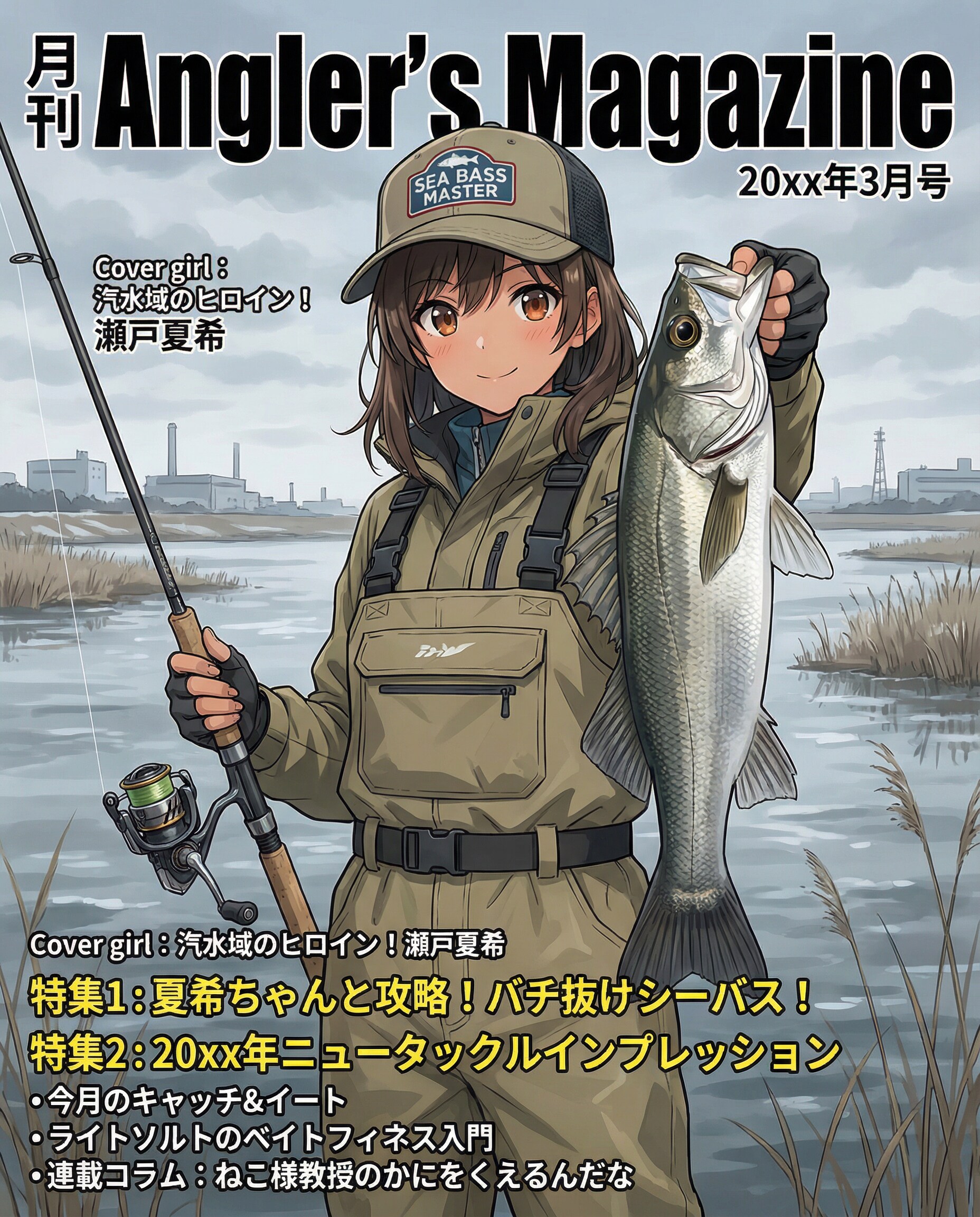 夏希ちゃんが載った釣り雑誌 | の人気AIイラスト・グラビア