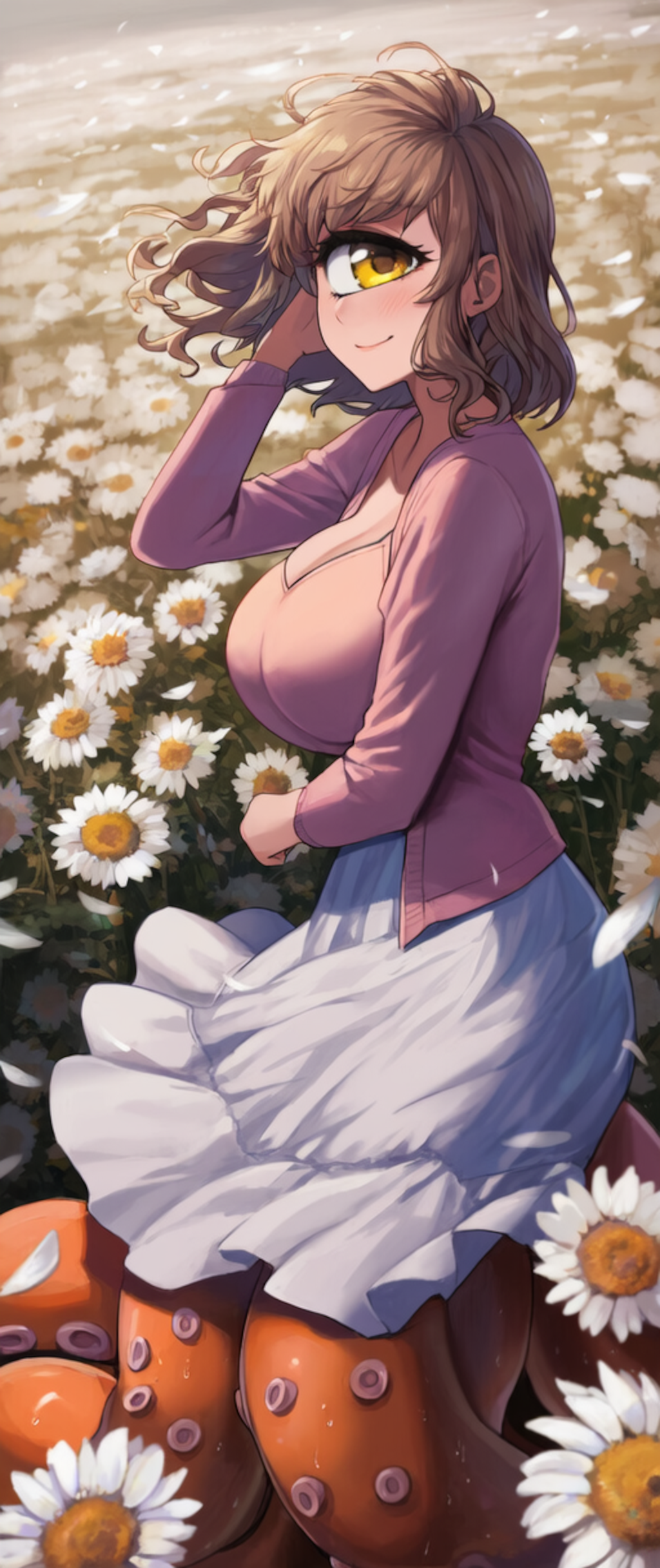 単眼スキュラ.デイジーの花畑