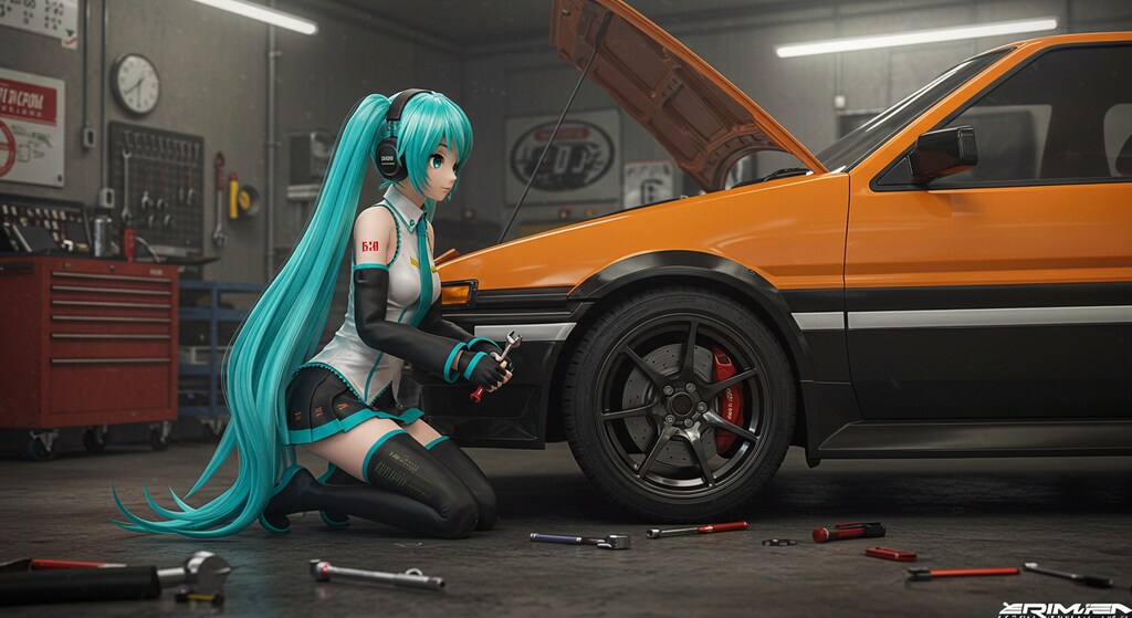 初音ミクAE86を点検する