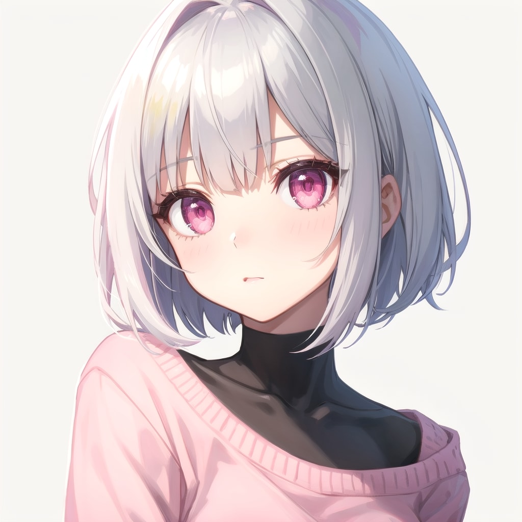 銀髪、ピンクの目 | の人気AIイラスト・グラビア