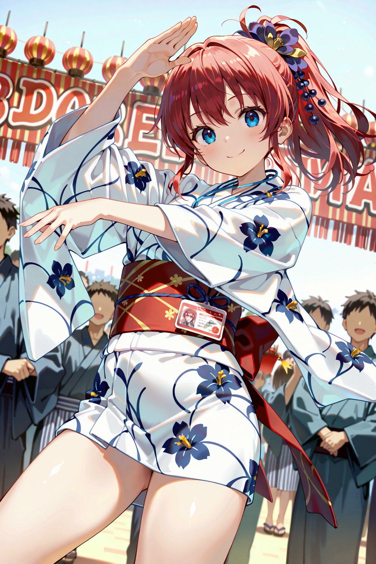 盆踊りを楽しむジト目先生 Y705 | の人気AIイラスト・グラビア