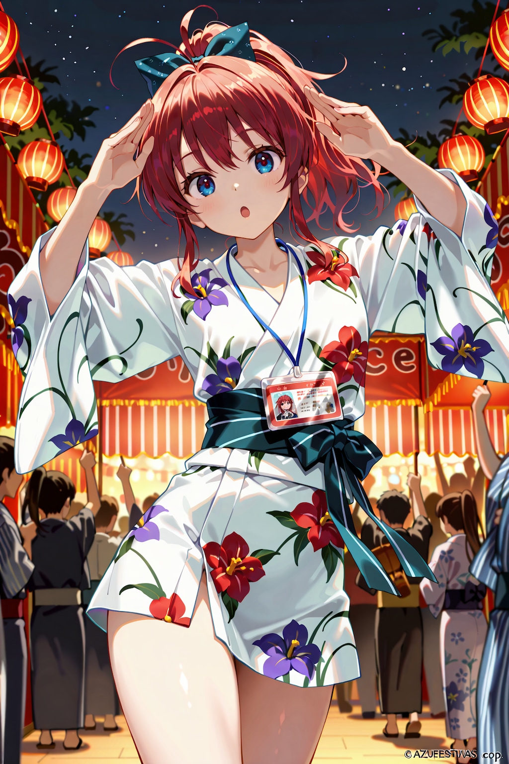 盆踊りを楽しむジト目先生 Y705