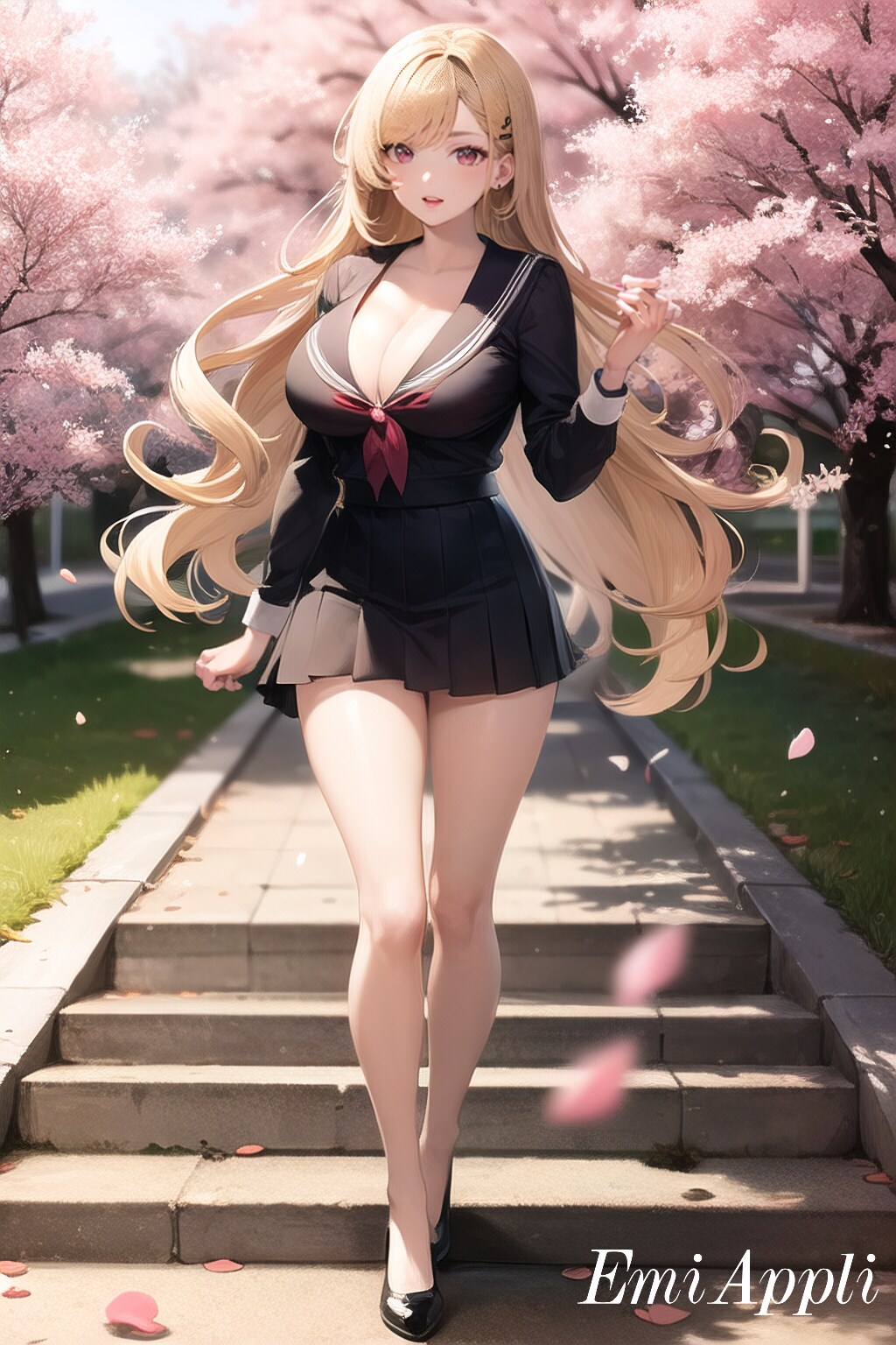 学生服を着たかわいい女の子