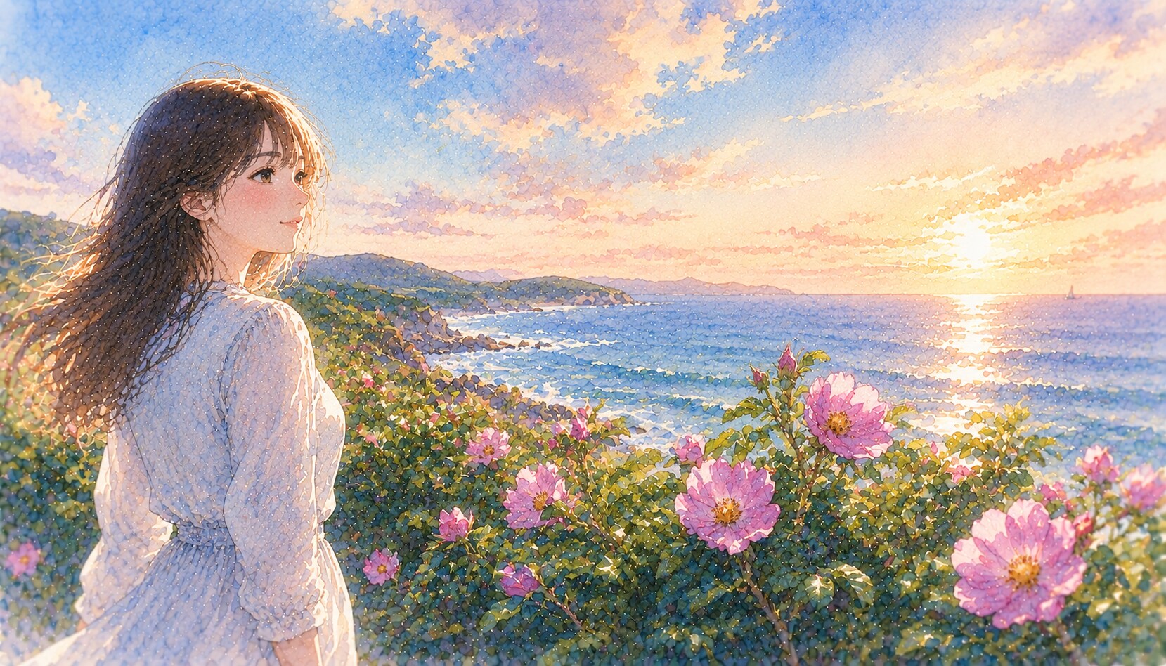 誕生花　0907 ハマナス | の人気AIイラスト・グラビア