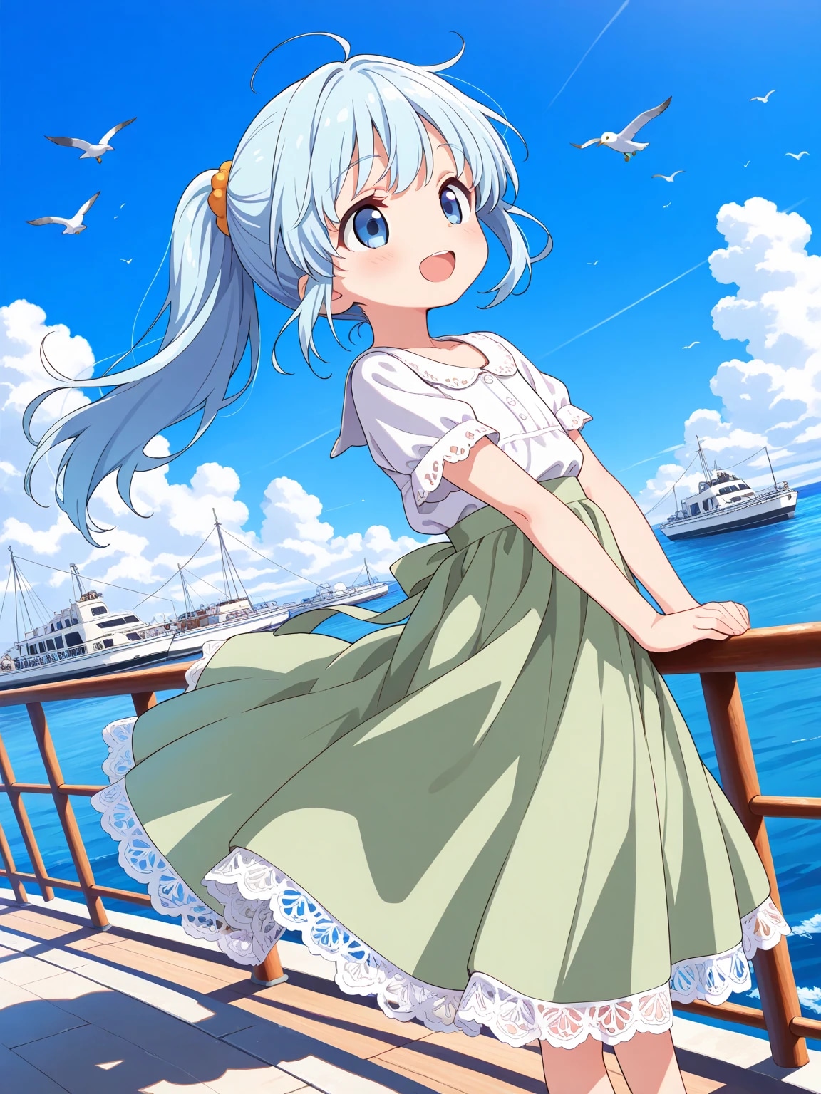 港を散歩するあおいちゃん
