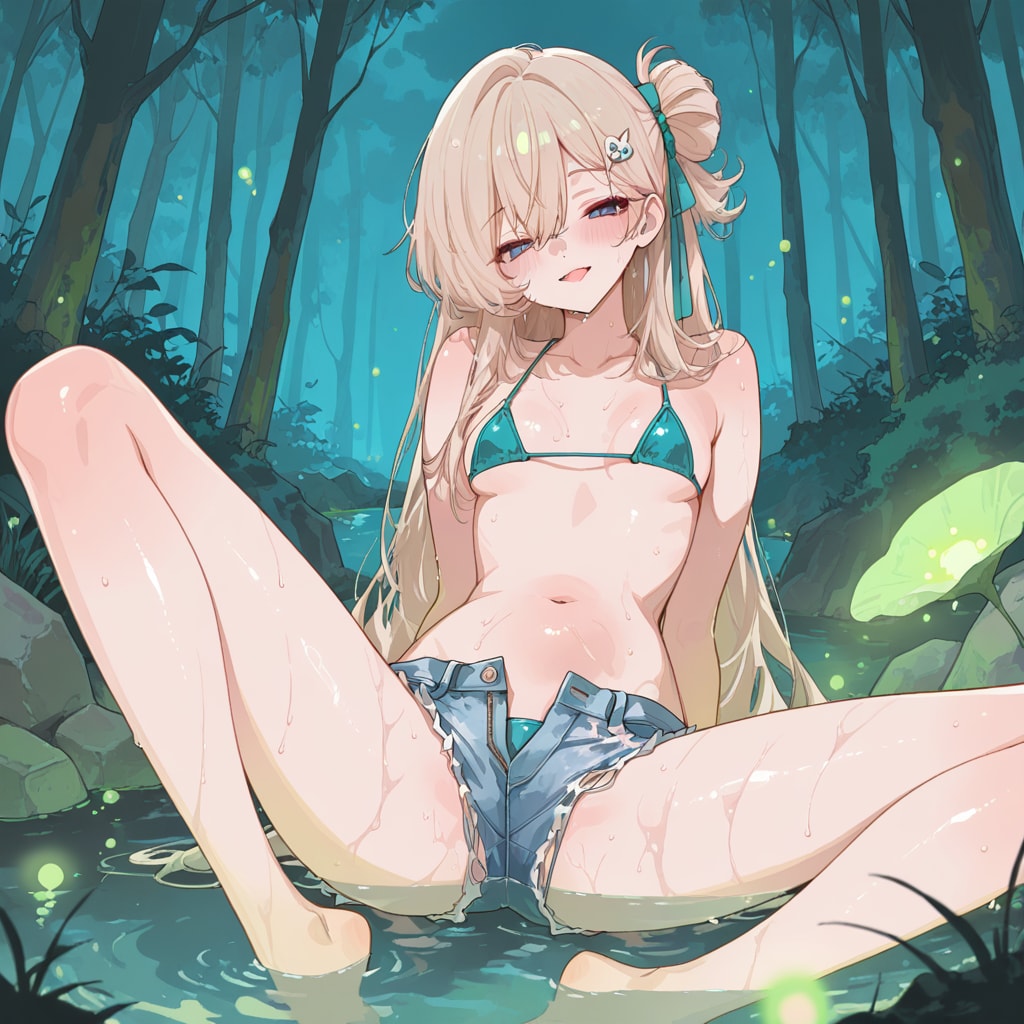 ギャル浅瀬で座る
