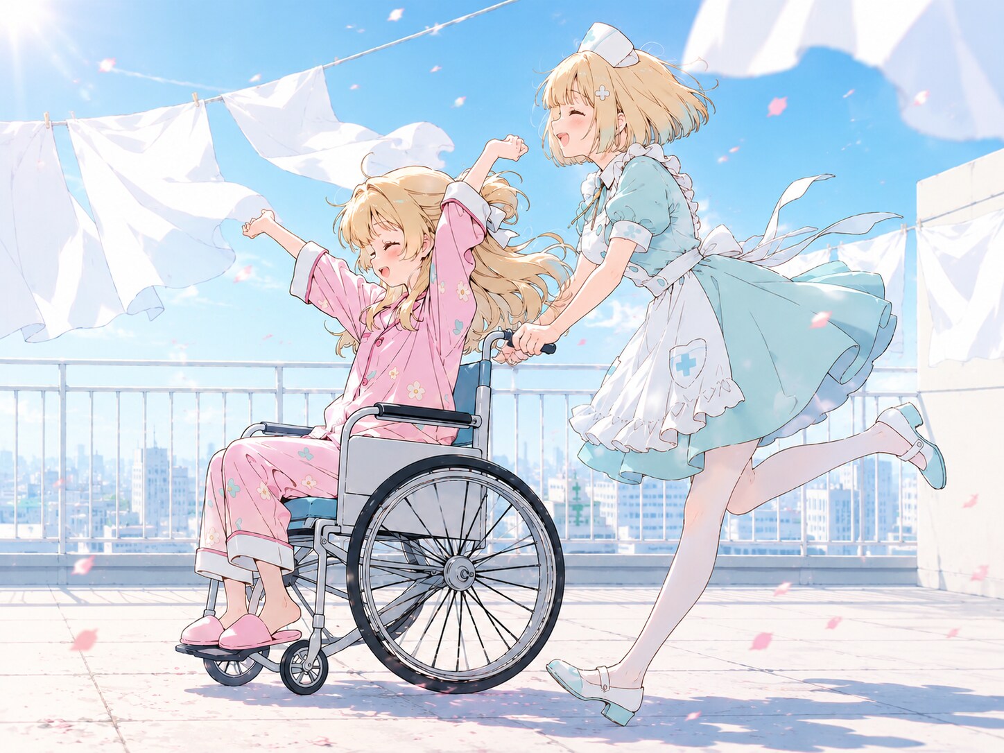 風になる2人🍃 | の人気AIイラスト・グラビア