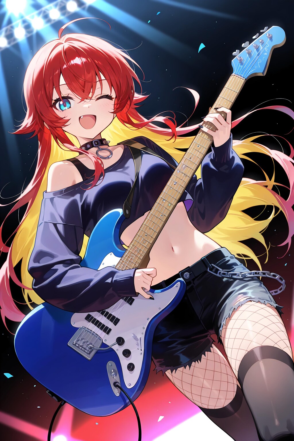 へそ出しギタリスト