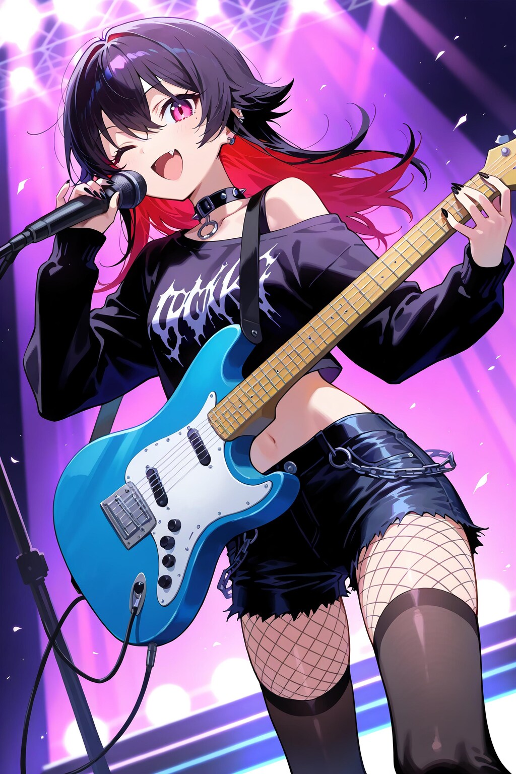 へそ出しギタリスト