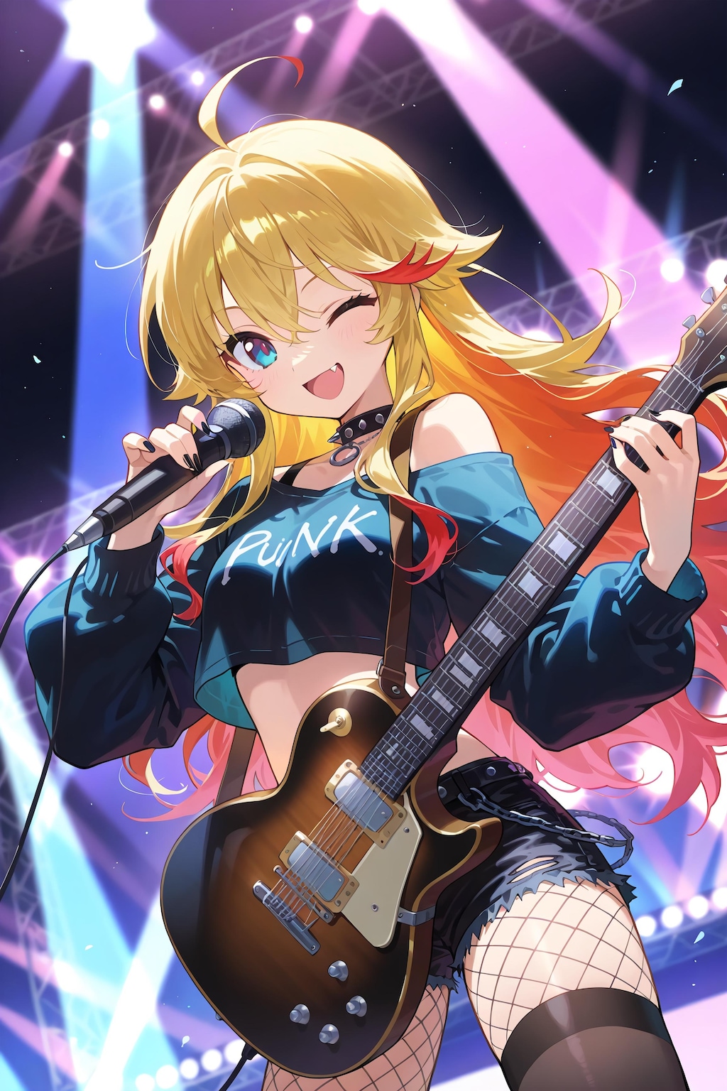 へそ出しギタリスト