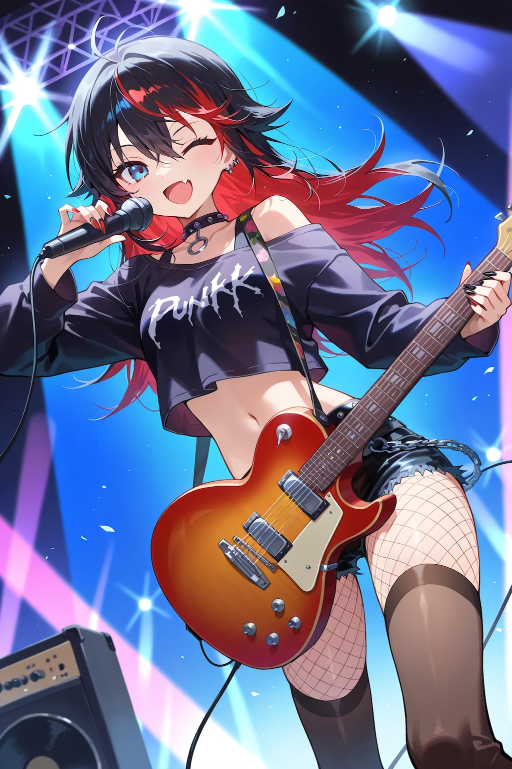 へそ出しギタリスト