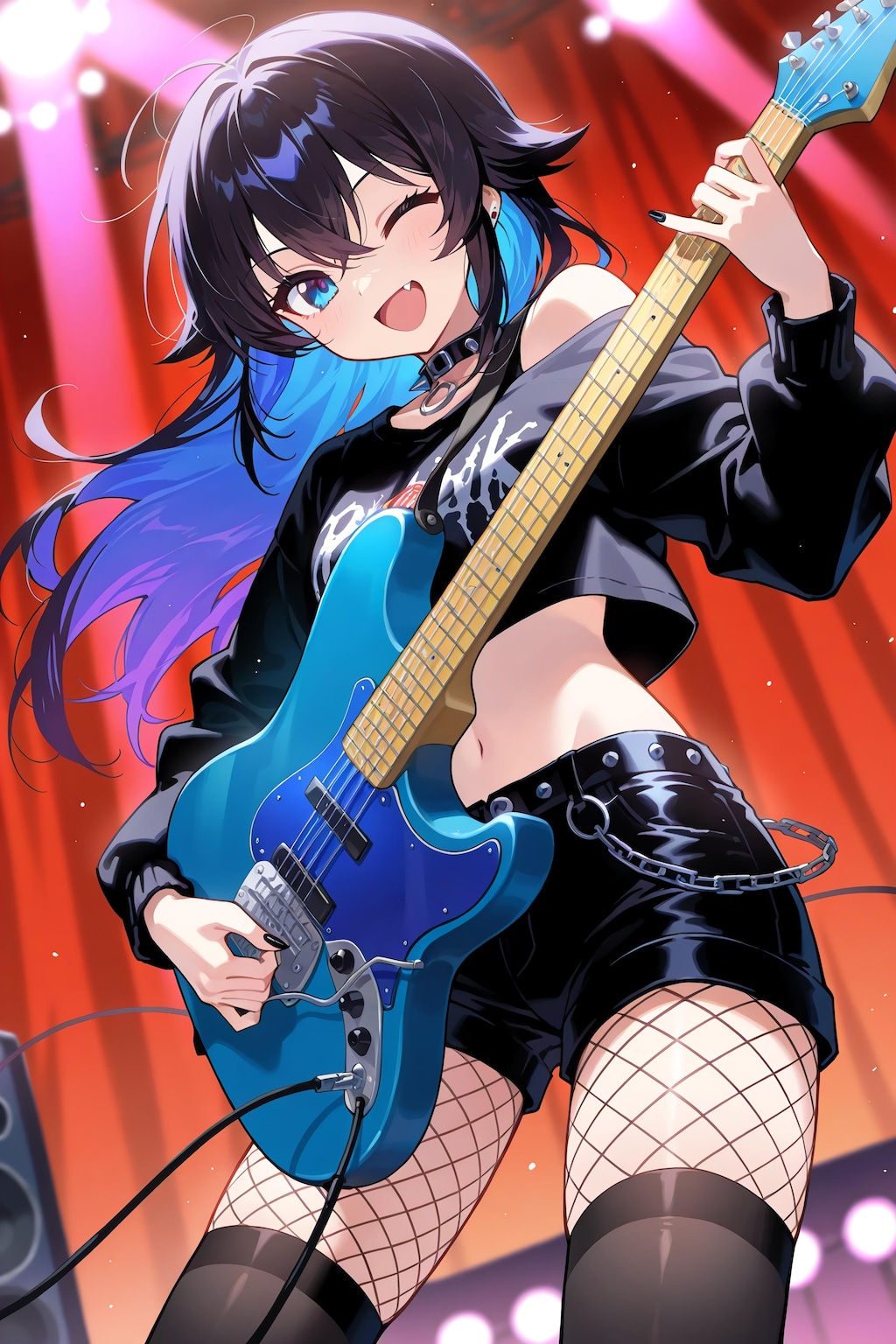 へそ出しギタリスト