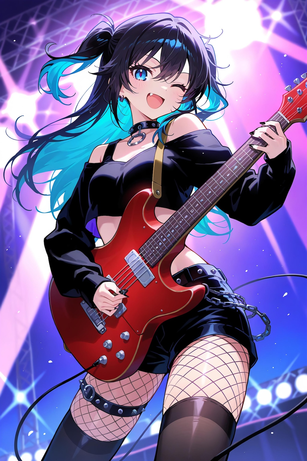 へそ出しギタリスト