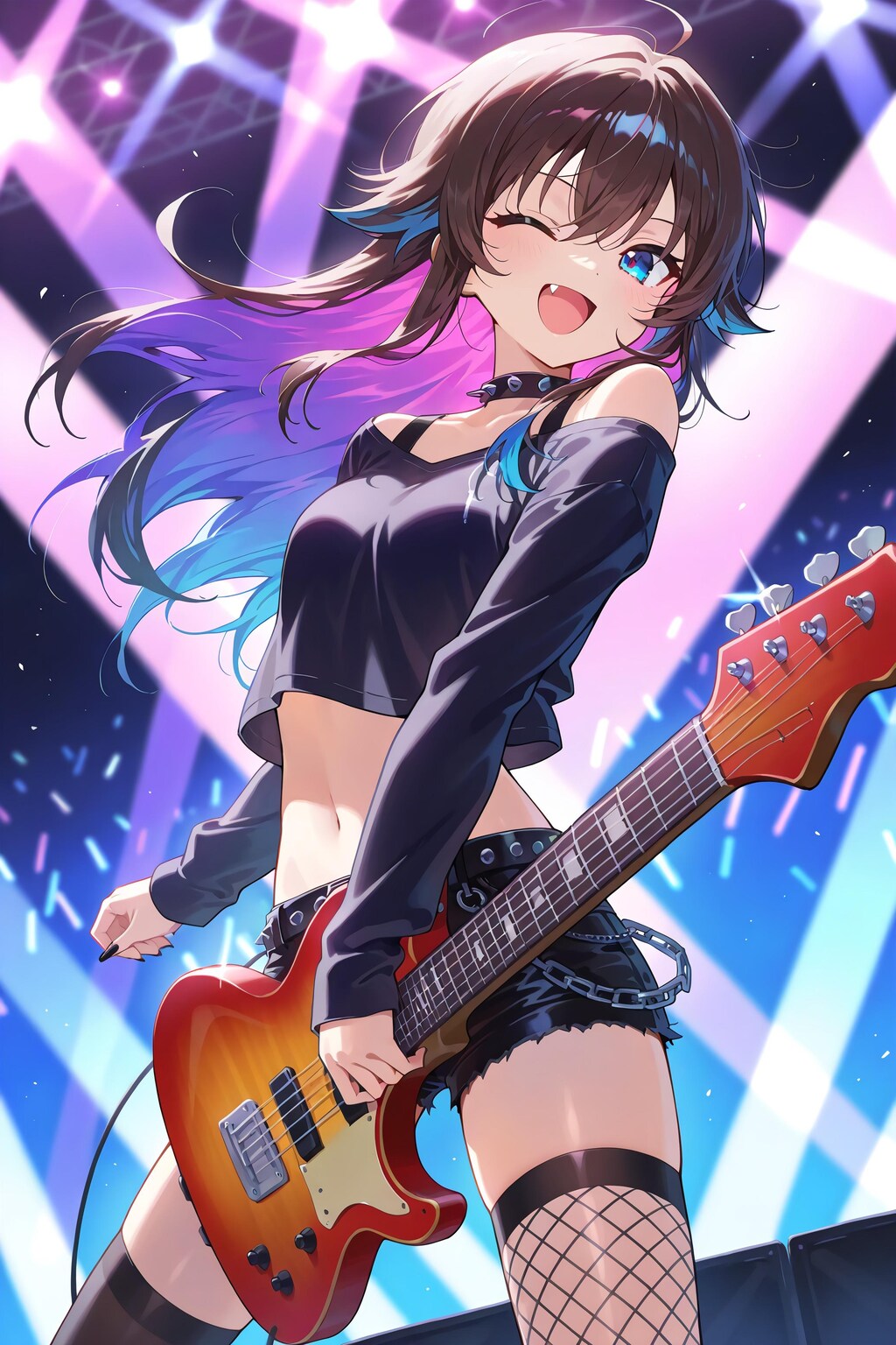 へそ出しギタリスト