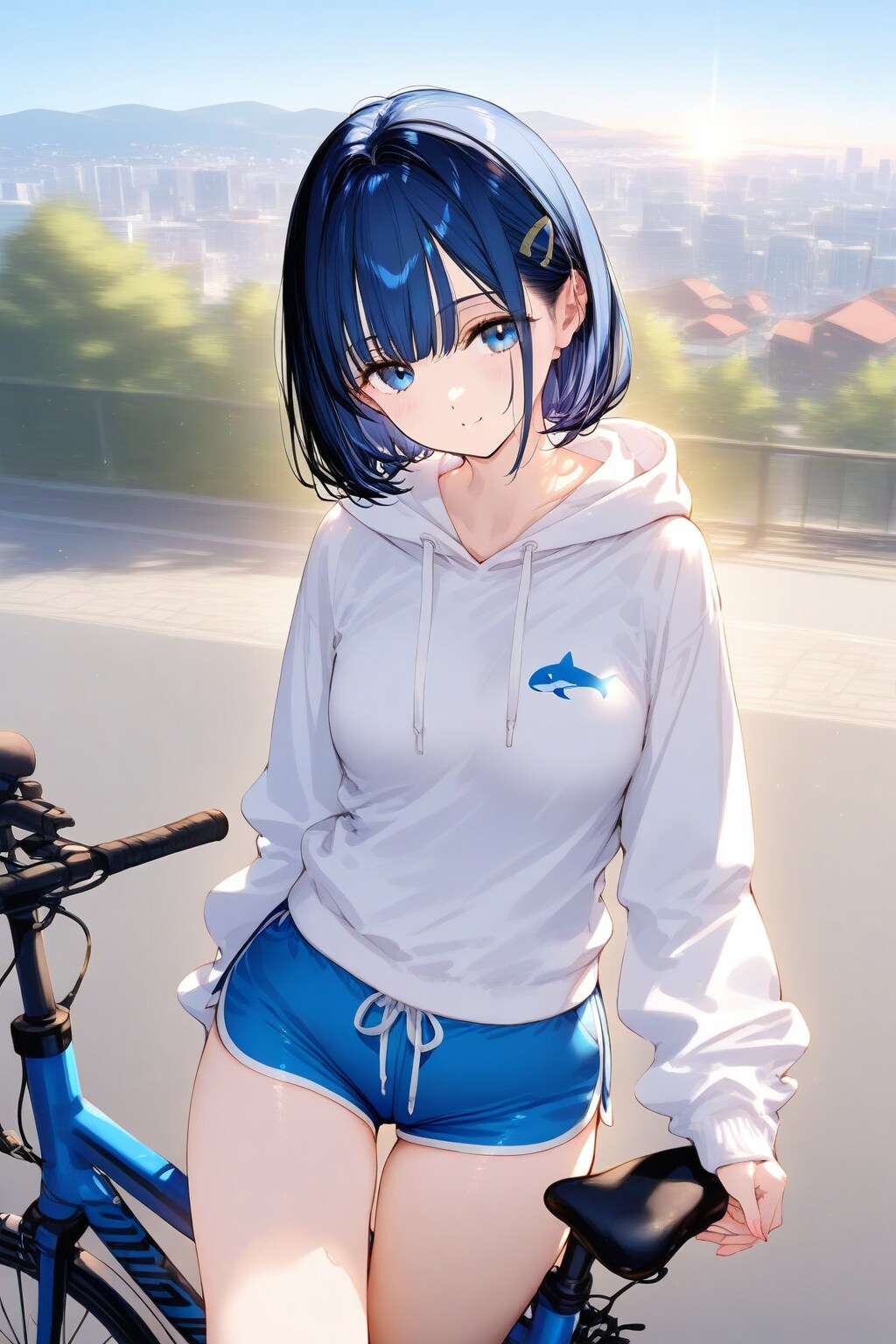 自転車に乗る WAVEちゃん