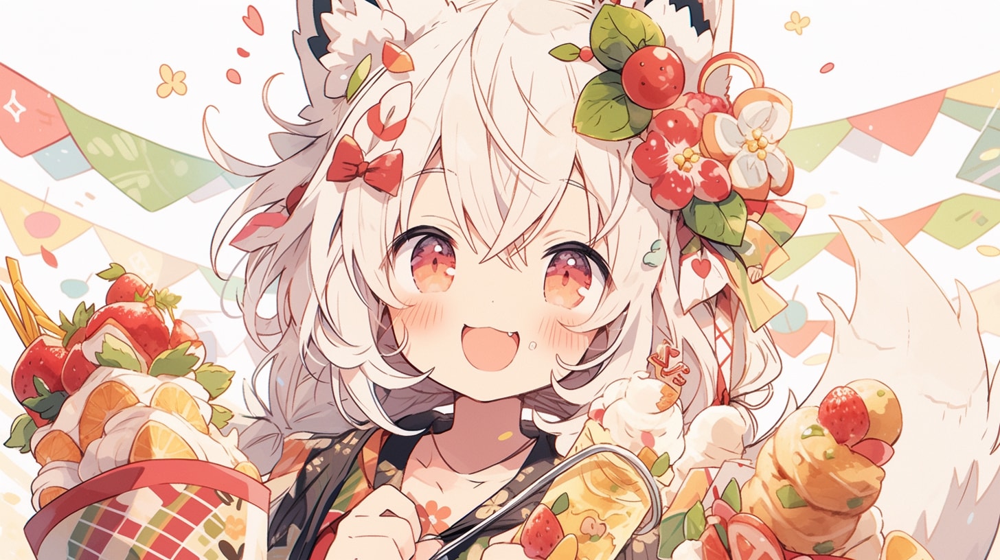 狐娘のフルーツ祭り大冒険 | の人気AIイラスト・グラビア