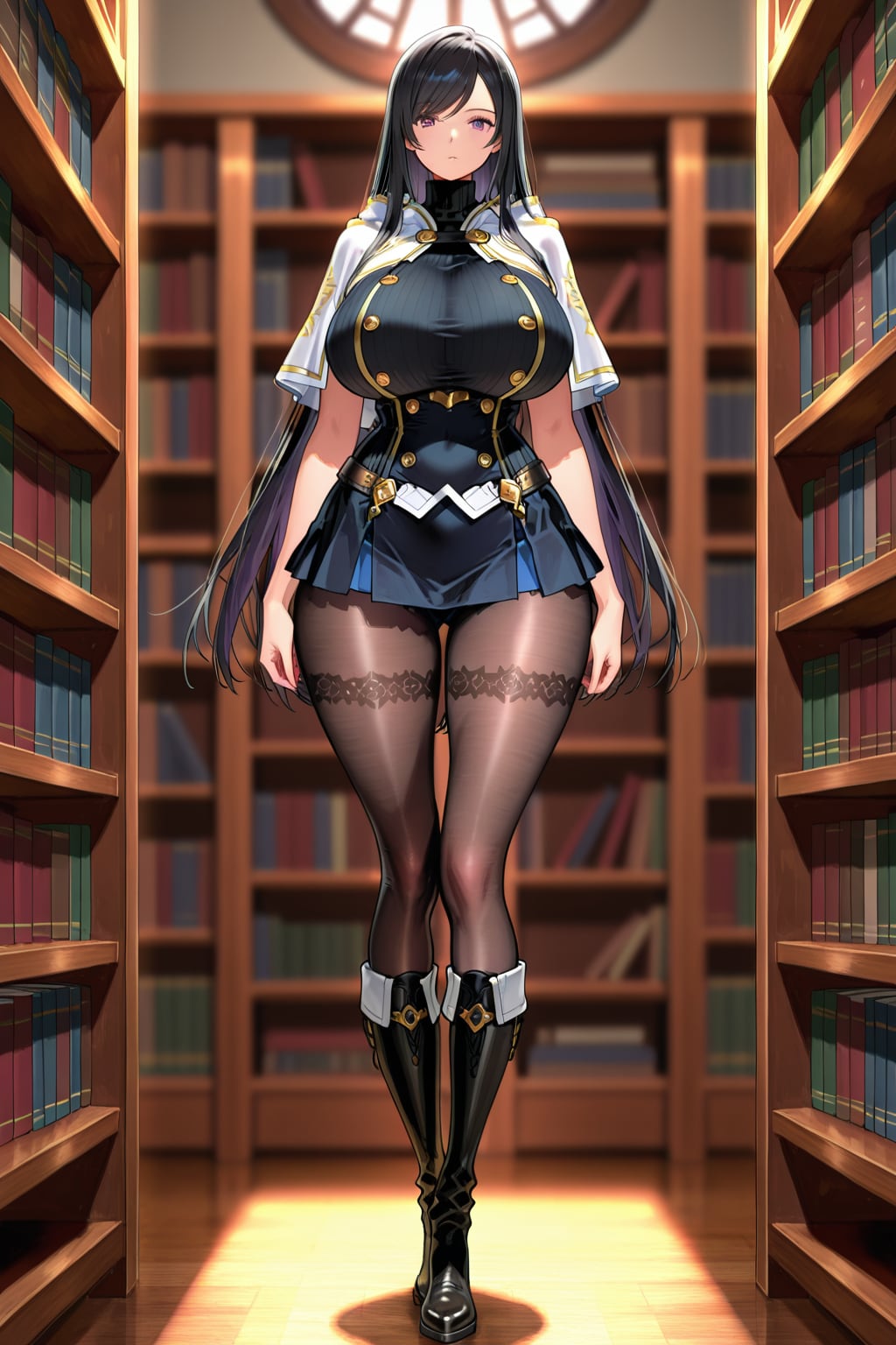 黒髪ロングのストリートガール　図書館編