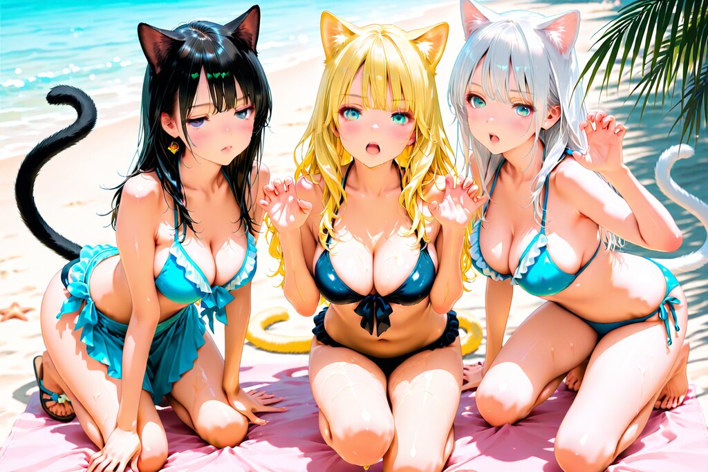 日焼け止め塗ってあげるから…おとなしくなさい♡