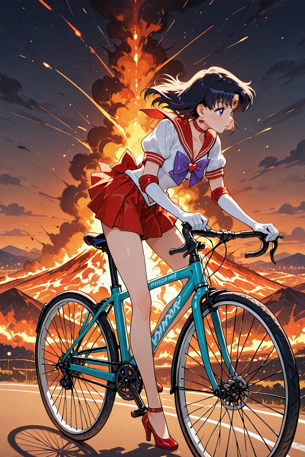 自転車に乗るセー〇ー戦士_BONSAI