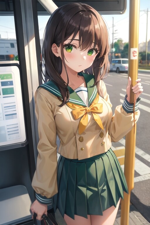 バスを待つ女の子