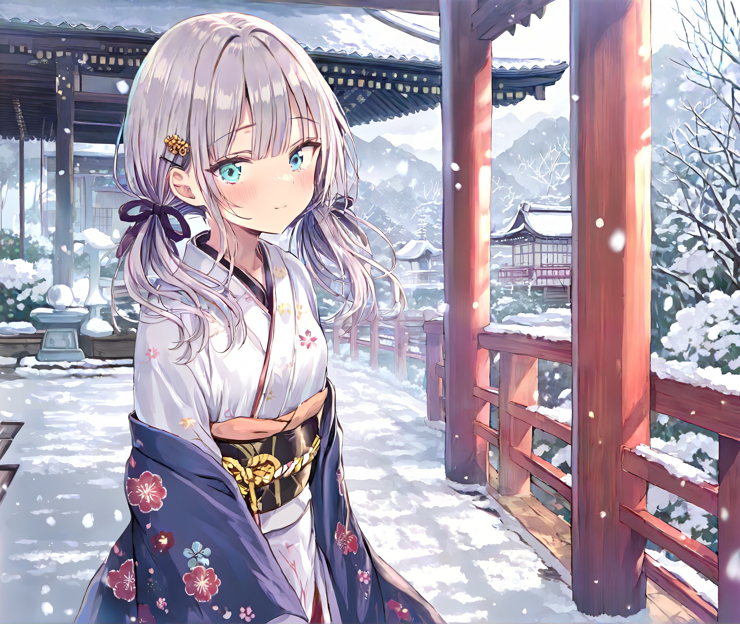 雪景色の神社