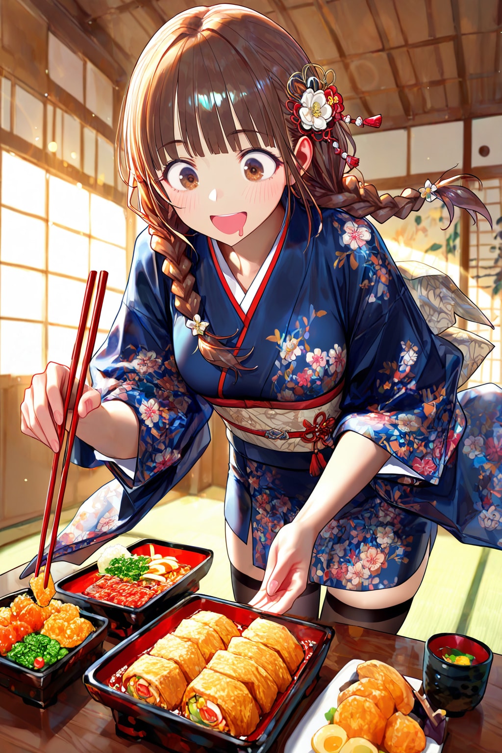 お・せ・ち！ キタ～っ♡　大はしゃぎのお姉さん | の人気AIイラスト・グラビア