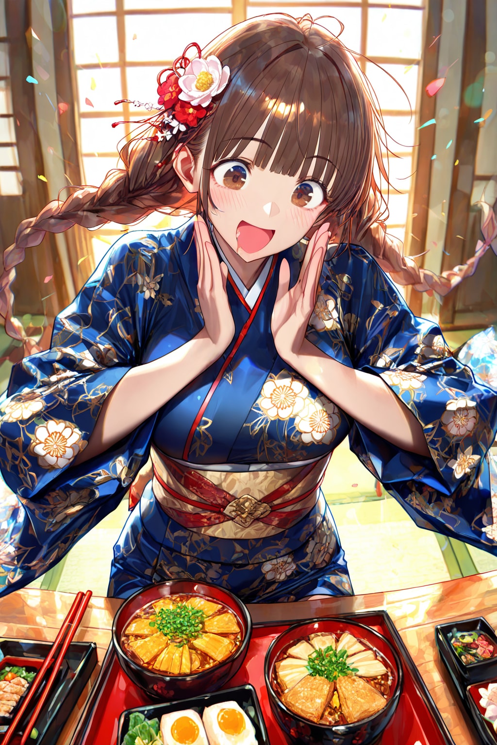 お・せ・ち！ キタ～っ♡　大はしゃぎのお姉さん